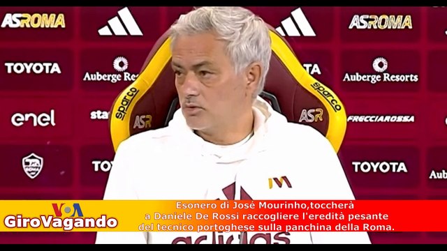 José Mourinho.Esonero , toccherà a Daniele De Rossi raccogliere l'eredità pesante del tecnico portoghese sulla panchina della Roma
