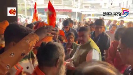 BJP leader Suvendu Adhikari have distributed the Ram Mandir invitation card at Bhabanipur