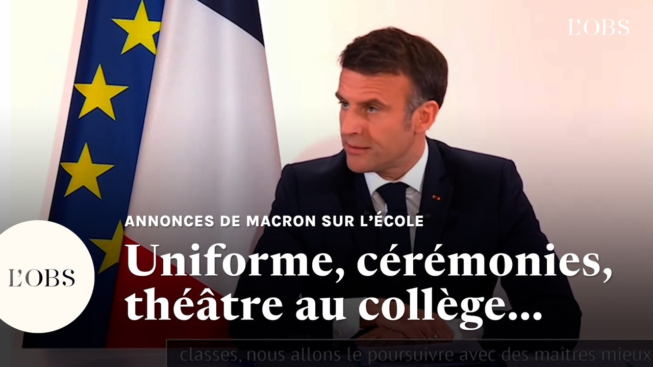 Conférence de presse de Macron : uniforme, théâtre au collège, ses 5 annonces sur l'école