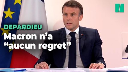 Macron n'a "aucun regret" d'avoir défendu la "présomption d'innocence" de Depardieu