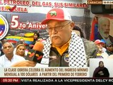 Caracas | Presidente de FUTPV y la clase obrera celebran el aumento del ingreso mínimo mensual