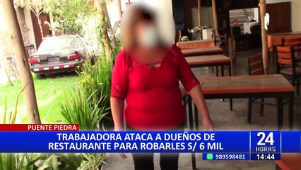 Puente Piedra: Trabajadora ataca a dueños de restaurante para robarles 6 mil soles