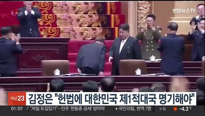김정은 "헌법에 대한민국 제1적대국 명기해야"