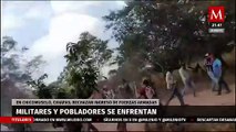 Pobladores de Chicomuselo se enfrentaron con militares para evitar su paso a su comunidad