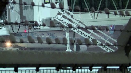 Aircraft clip wings on the ground at Japan airport