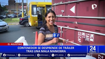 El Agustino: conductor de tráiler resulta ileso tras desprendimiento de su container