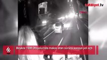 Beykoz TEM Otoyolu'nda makas atan sürücü kazaya yol açtı