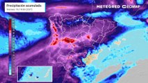 Precipitación acumulada prevista por el modelo ECMWF para los próximos días