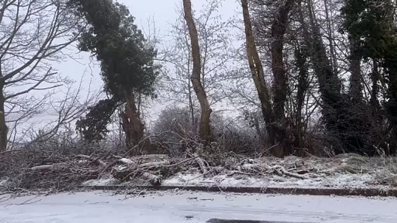 Snow turns to ice overnight outside Ballymena