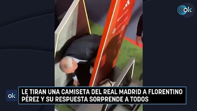 Le tiran una camiseta del Real Madrid a Florentino Pérez y su respuesta sorprende a todos