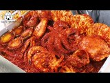 ASMR MUKBANG| Spicy seafood(Crab, Octopus, Squid, Abalone, Shrimp, Scallops,Seashells), Fire noodles