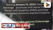 Advisory ng isang sikat na coffee chain na naglilimita sa senior citizen at PWD discounts, binatikos ng mga Kongresista