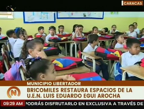 Gobierno Nacional entrega rehabilitada la U.E.N. Luis Eduardo Egui Arocha en Caracas