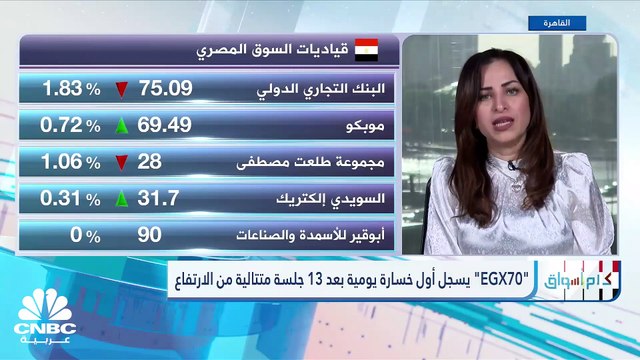عمليات جني الأرباح تنال من بورصة مصر EGX30 يسجل أول خسائر يومية بعد 4 جلسات من الارتفاع