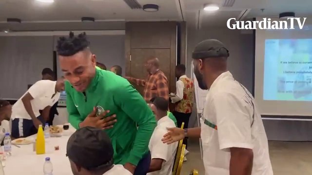 Okocha, Ambode, Gusau visit Super Eagles camp against Ivory Coast clash