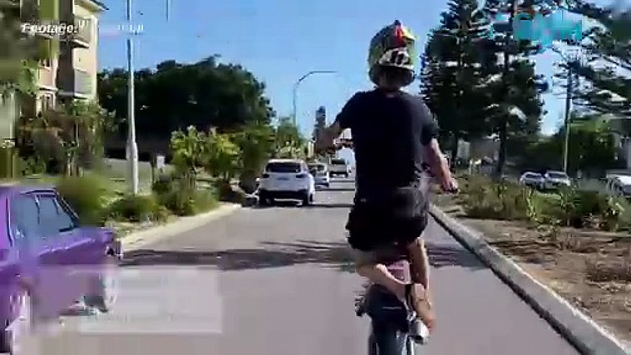 Motorbike captured doing stunts at Merewether - Newcastle Herald - 18/01/2024