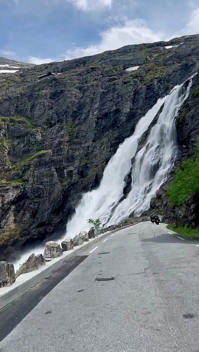 Travel in Norway and Looking at waterfalls very very beautiful