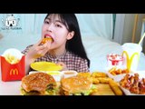 ASMR MUKBANG| Mc Burger(Big Mac, Shanghai Spicy Chicken), Buffalo wings, Cheese stick, Nugget