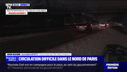 Download Video: Neige et verglas: à ce stade, la circulation peu perturbée sur la N118, dans les Yvelines