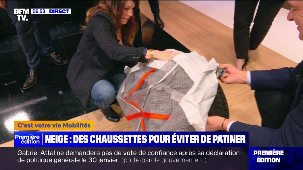 Neige et verglas: les chaussettes, l'alternative aux pneus hiver