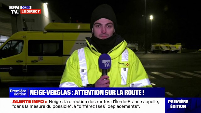 Neige et verglas: Actuellement, on a peu de difficultés sur le réseau Île-de-France de Vinci Autoroutes , assure le porte-parole