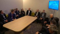 Encuentro de Pedro Sánchez con los empresarios del Ibex que han acudido a Davos