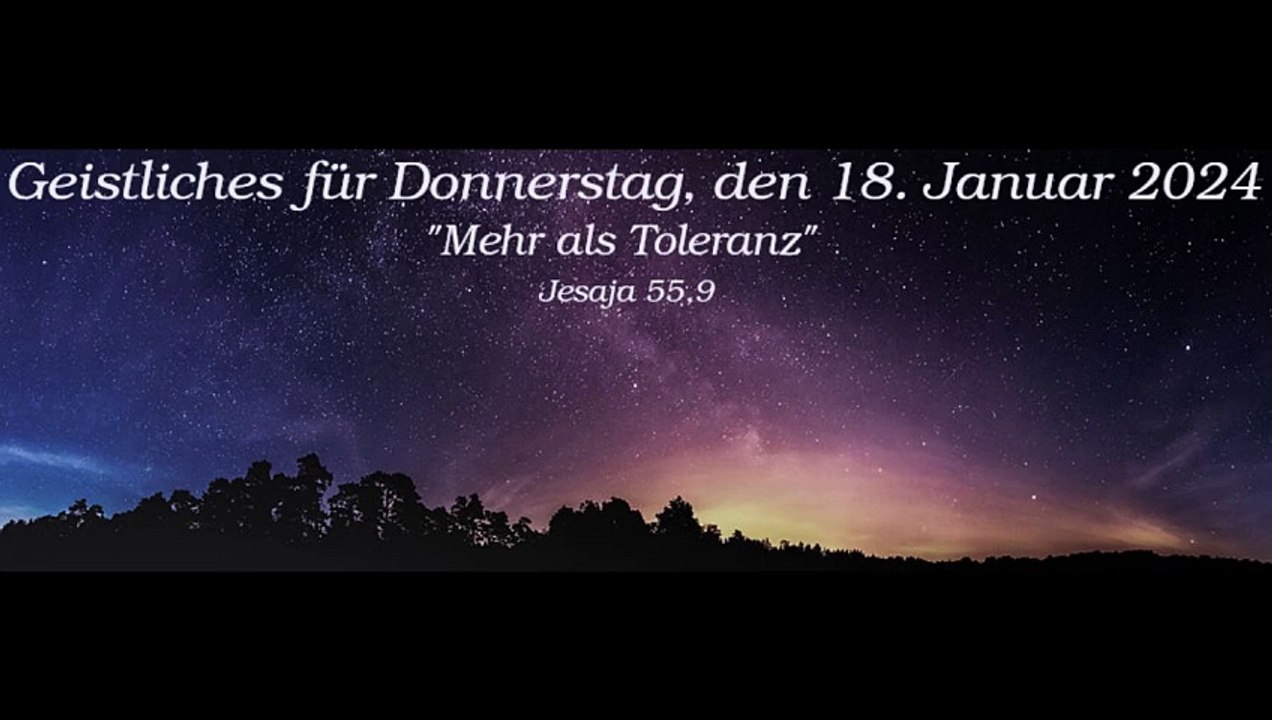 Geistliches für Donnerstag, den 18. Januar 2024