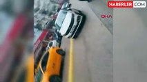 Ankara'da cip, park halindeki 4 araca çarptı; kaza anı kamerada