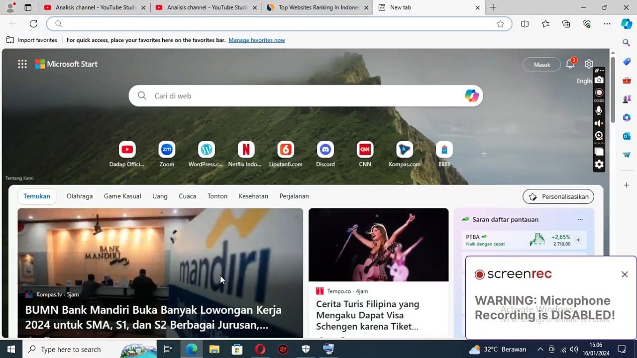 Cara login cnbcindonesia.com melalui browser pada pc