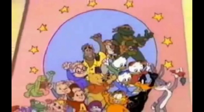 I nostri eroi alla riscossa - cartone educativo (Bugs Bunny, duffy Duck, tartarughe ninja, Winnie the Pooh, alf, garfield, i puffi, alvin superstar, ghostbusters, muppets, qui quo e qua)