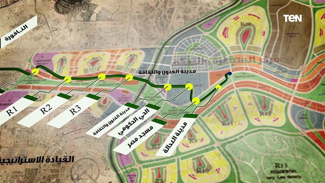 تصوير جوي لأعمال تنفيذ مونوريل شرق النيل
