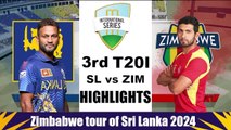 Sri Lanka vs Zimbabwe, 3rd T20I Highlights | SL vs ZIM, 3rd T20I Highlights 2024