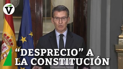 Feijóo celebra la reforma del artículo 49 aunque condena el "desprecio" a la Constitución