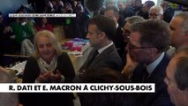 «L'équipe a pour conviction que faire langage commun par la culture c'est notre seule solution aujourd'hui pour avancer tous ensemble», soutient une membre des Ateliers Médicis à Emmanuel Macron et Rachida Dati, à Clichy-Sous-Bois ce jeudi.