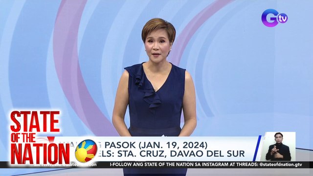 Walang pasok (Jan 19, 2024) All levels: Sta. Cruz, Davao del Sur | SONA