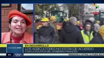 Agricultores franceses repudian política impulsada por el Gobierno