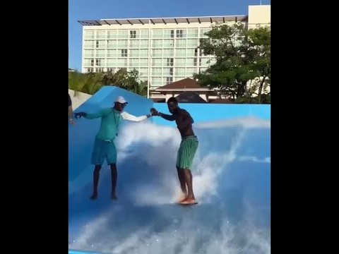 Gucci Mane Takes A Fall While Surfing In Jamaica