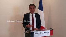 Voeux à la Presse. Nicolas Dupont-Aignan Président de Debout la France. Paris/France - 18 Janvier 2024