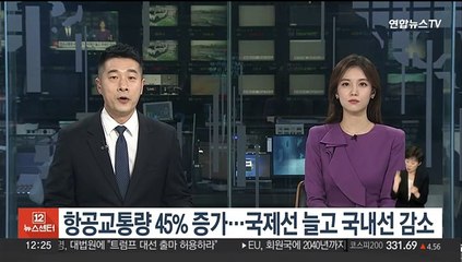 항공교통량 45% 증가…국제선 늘고 국내선 감소