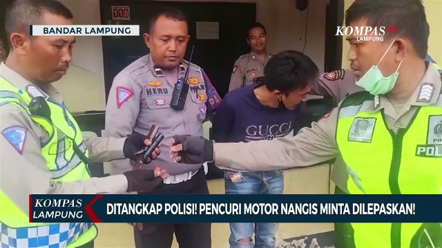 Ditangkap Polisi! Pencuri Motor Nangis Minta Dilepaskan!