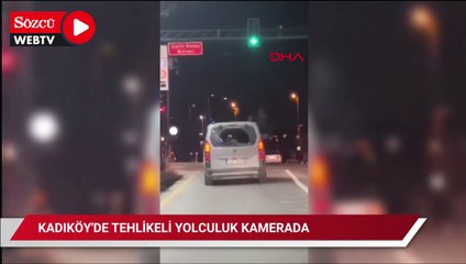 Kadıköy'de tehlikeli yolculuk kameraya yansıdı