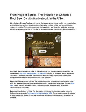 From Kegs to Bottles: The Evolution of Chicago's Root Beer Distribution Network in the USA