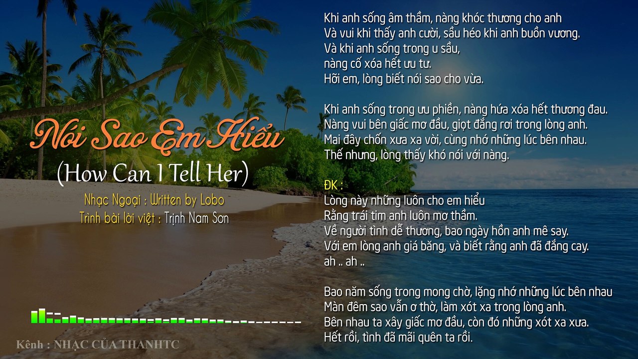 NHẠC NGOẠI LỜI VIỆT NÓI SAO CHO EM HIỂU (HOW CAN I TELL HER) - TRỊNH NAM SƠN