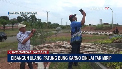 Warga Banyuasin Kecewa, Patung Bung Karno Tetap Tak Mirip Meski Sudah Dibangun Ulang