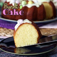 Easter bundt cake with lemon and white chocolate