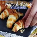 Mini croissants stuffed with ham, cheese and bechamel sauce