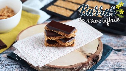 Barra de cereales de arroz inflado con cacahuete