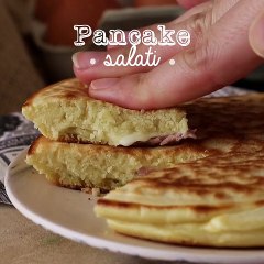 Pancake salati con prosciutto cotto e formaggio