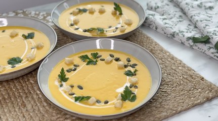 Crema de calabaza, zanahoria y naranja