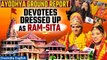 #Watch| Ram Mandir Update: Devotees Depict Ram and Sita in a Vivid Tableau in Ayodhya| Oneindia